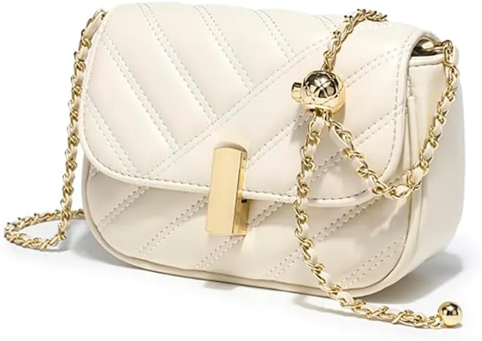 Mn&Sue Crossbody Bags for Women Fashion Quilted Purse Small Shoulder Bag with Adjustable Chain Ladies Clutch