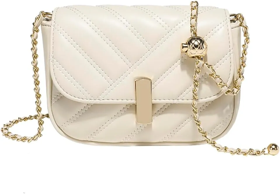 Mn&Sue Crossbody Bags for Women Fashion Quilted Purse Small Shoulder Bag with Adjustable Chain Ladies Clutch