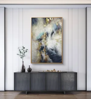 Modern Gold Foil Cloud 100% Hand Painted Wall Art