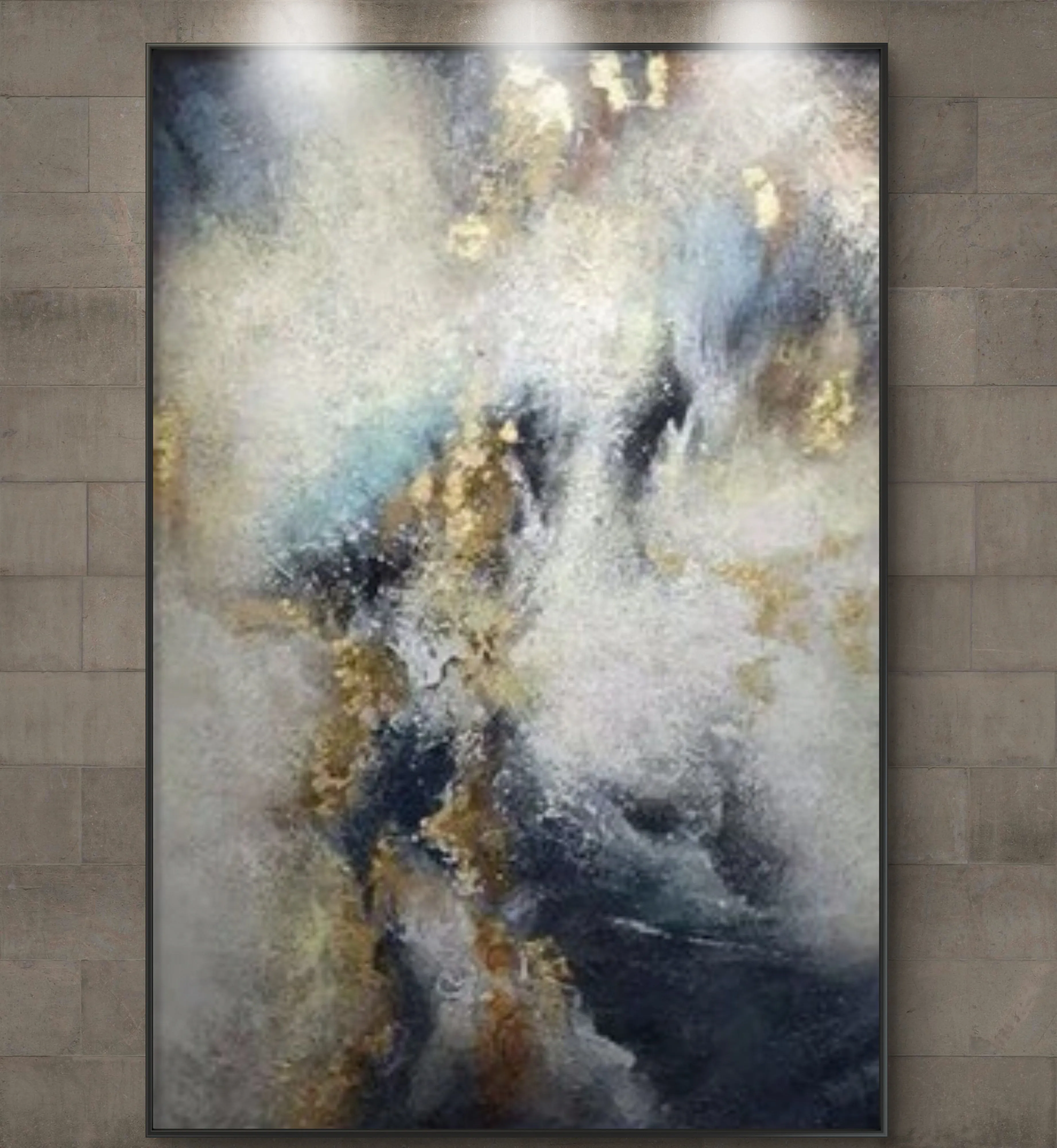 Modern Gold Foil Cloud 100% Hand Painted Wall Art