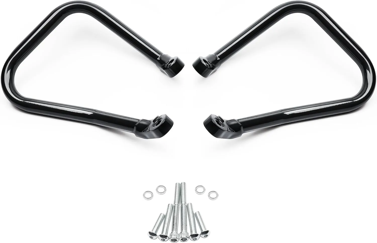 MoKitDora Rear Bolt-on Saddlebag Guard Crash Bar Compatible with 2018 Up Harley Softail Heritage Classic FLHC FLHCS, Black