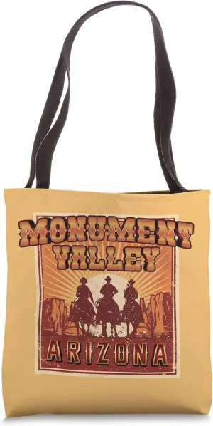 Monument Valley Arizona USA Desert Sunset Cowboys Souvenir Tote Bag