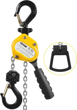 Mophorn Hand Mini Lever Chain Hoist, 0.5T 10FT, Yellow