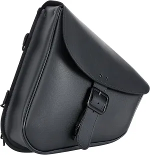 Motorcycle Swingarm Bag with Black Synthetic Leather, Swing Arm Bag Motorcycle Saddlebag Left Side Tool Bag Fit for Softail/Triangulated Swingarm Models Dyna Low Rider Fat Bob, An Adjustable Strap