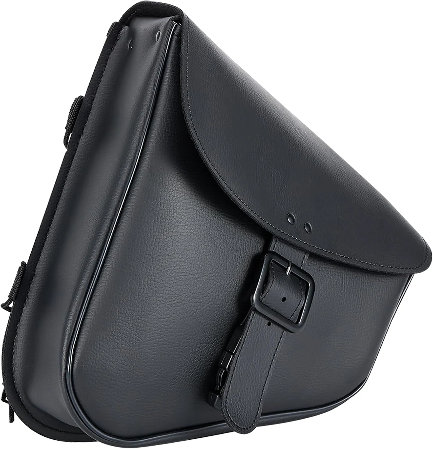 Motorcycle Swingarm Bag with Black Synthetic Leather, Swing Arm Bag Motorcycle Saddlebag Left Side Tool Bag Fit for Softail/Triangulated Swingarm Models Dyna Low Rider Fat Bob, An Adjustable Strap