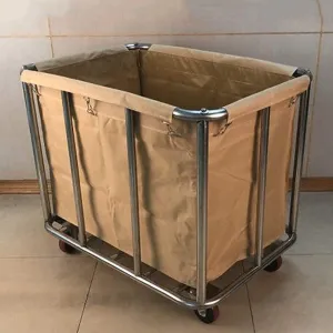 Movable Trolleys Laundry Basket on Wheels Hamper with Removable Bags Trolley Rolling Laundry Sorter for Beauty Salon Hotel Total Capacity 90L