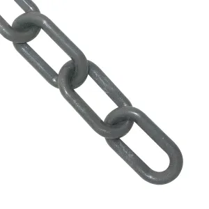 Mr. Chain Plastic Barrier Chain, Slate Gray, 3-Inch Link Diameter, 25-Foot Length (80057-25)