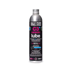 Muc-Off C3 Wet Chain Lube, 10.14 fl oz - Ceramic Bike Lube Refill, Bike Chain Oil, Chain Wax for Wet Weather Conditions - Bike Lubricant and Bicycle Chain Oil