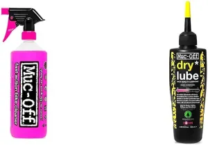 Muc-Off Nano Tech Bike Cleaner & Muc Off Dry Chain Lube, 120 Milliliters - Biodegradable Bike Chain Lubricant Suitable for All Types of Bike - Formulated for Dry Weather Conditions