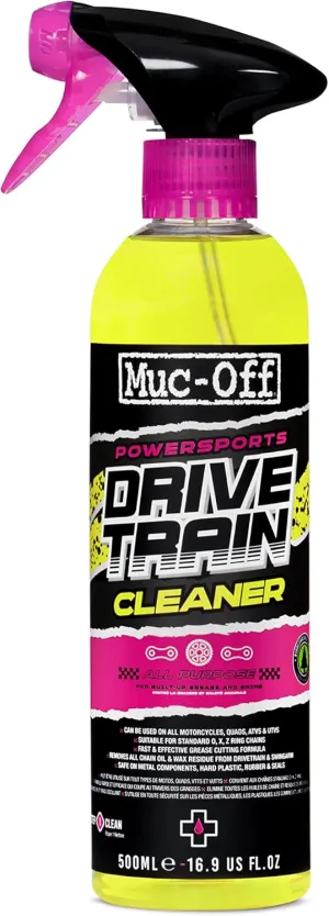 Muc-Off Powersports Drivetrain Cleaner, 16.9 fl oz - Chain Cleaner and Degreaser Spray for Motorcycle Cleaning - Advanced Motorcycle Cleaner, 500ml