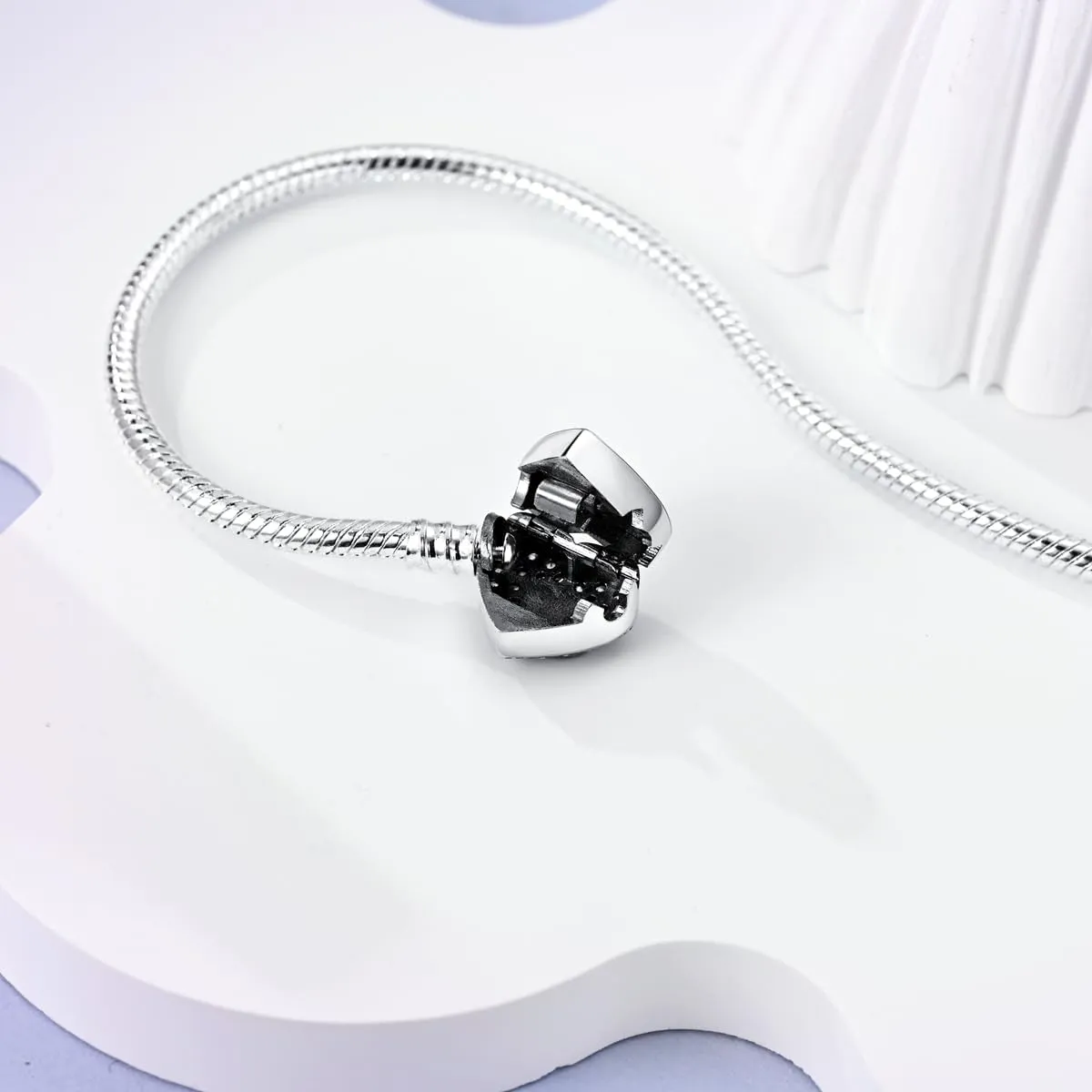 MULA 925 Sterling Silver Snake Chain Charm Bracelet Butterfly Sunflower Heart with 5A Cubic Zirconia Bracelets for Women