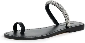 Mystique Women's Embellished Toe Ring Sandals