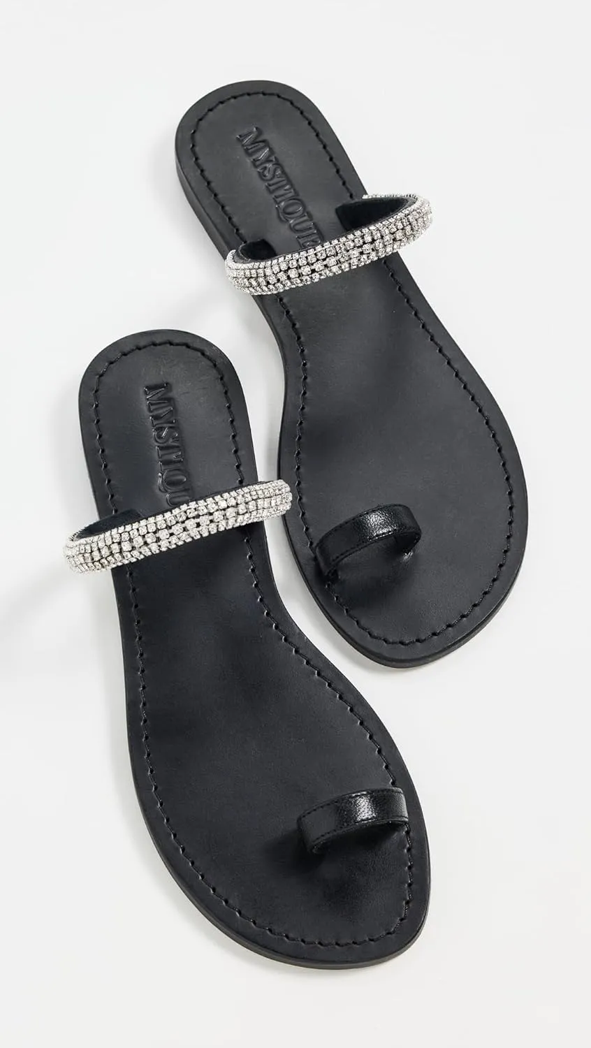 Mystique Women's Embellished Toe Ring Sandals