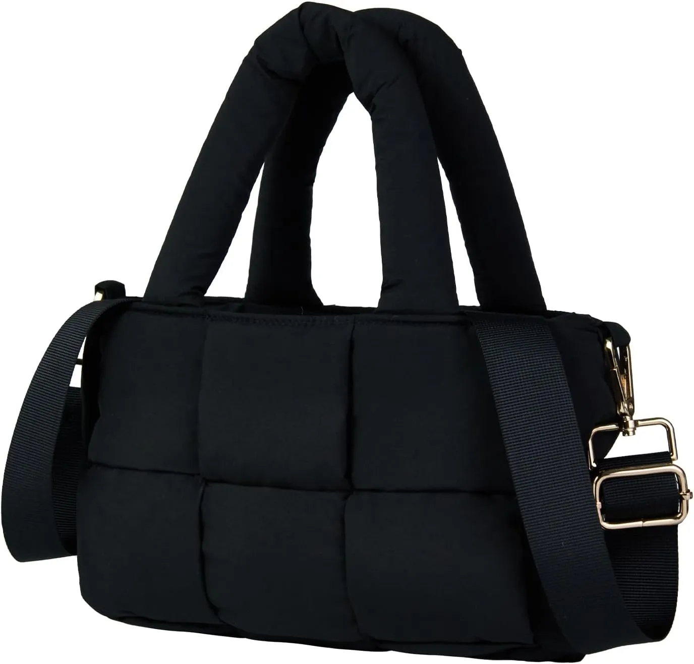 NAARIIAN Puffer Tote Bag Small Women's Satchel handbag Cross body Shoulder bag Woven Puffy Purse
