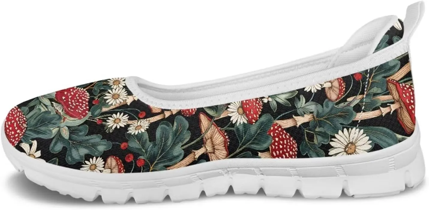 Natural Plant Womens Walking Shoes Slip On Shoes Sneakers Casual Athletic Running Lightweight Breathable