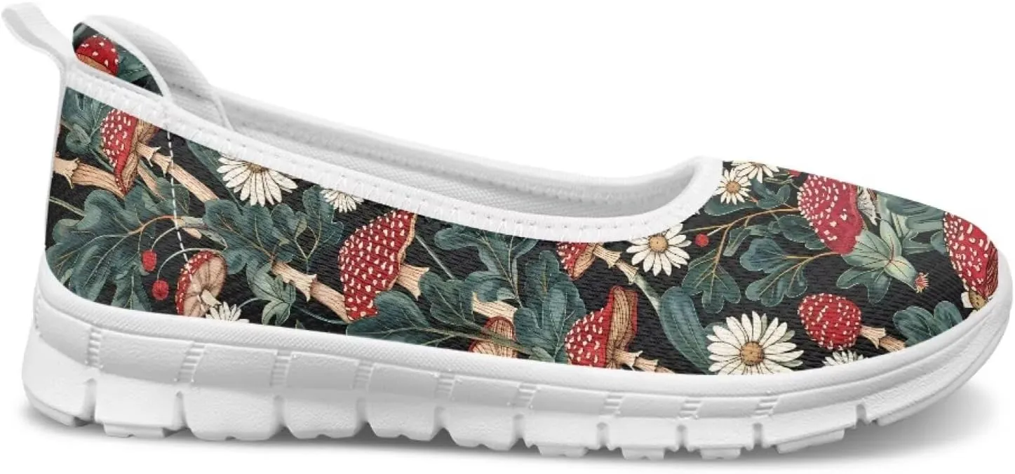 Natural Plant Womens Walking Shoes Slip On Shoes Sneakers Casual Athletic Running Lightweight Breathable