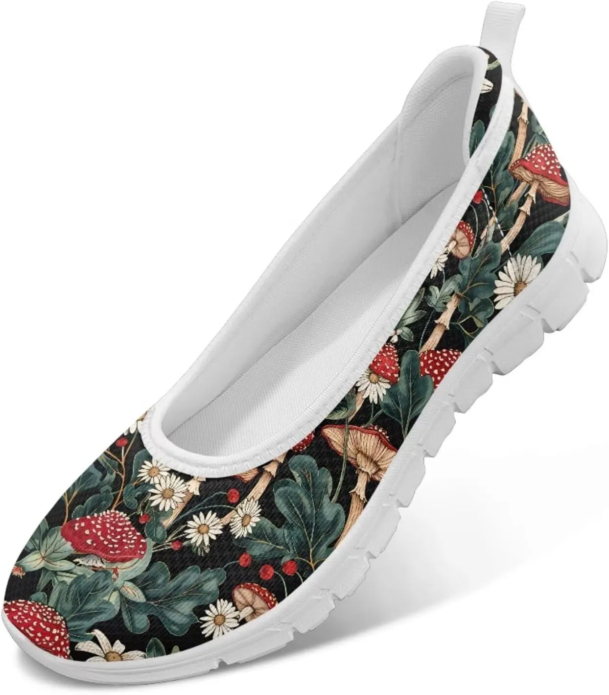Natural Plant Womens Walking Shoes Slip On Shoes Sneakers Casual Athletic Running Lightweight Breathable