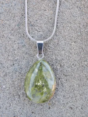 Natural Stone Teardrop Pendant Silvery Snake Chain Necklace 12mm Earrings
