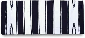 Navajo Horse Saddle Blanket, 30 inch by 60 inch, Western Style (White/Black)