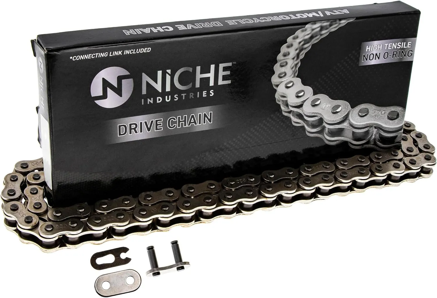 NICHE 520 Drive Chain 100 Links Standard Non O-Ring with Connecting Master Link