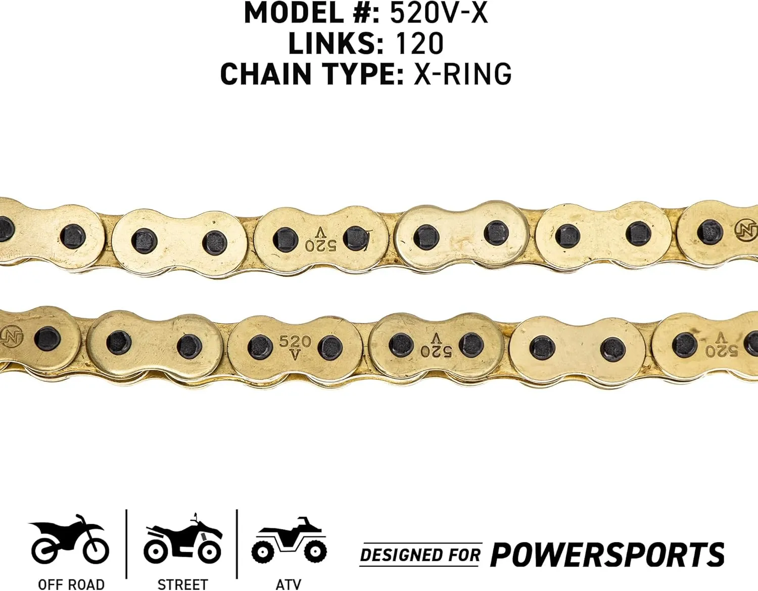 NICHE Drive Sprocket Chain Combo for Kawasaki Vulcan S Front 15 Rear 46 Tooth 520V-X X-Ring 120 Links