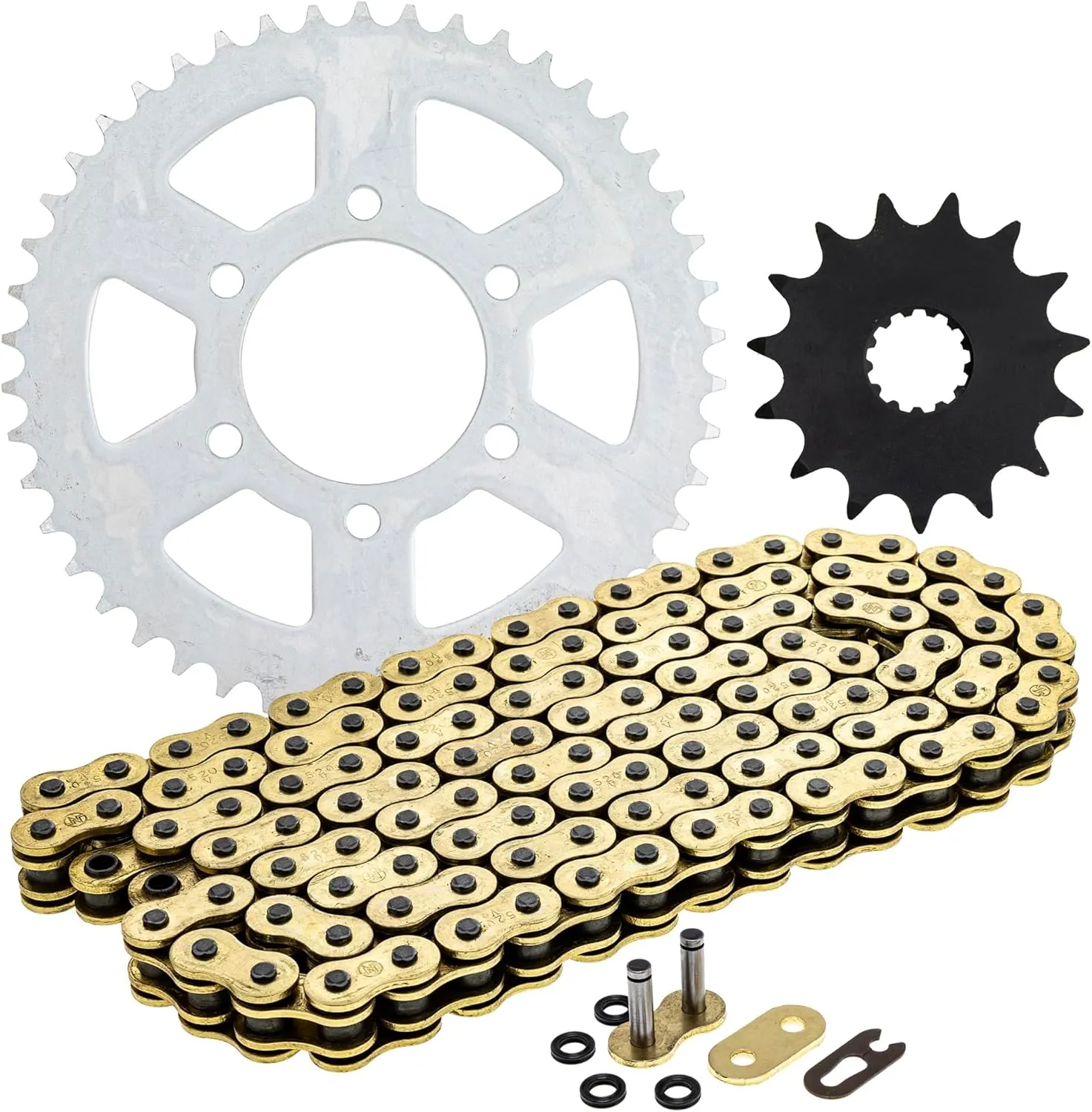 NICHE Drive Sprocket Chain Combo for Kawasaki Vulcan S Front 15 Rear 46 Tooth 520V-X X-Ring 120 Links