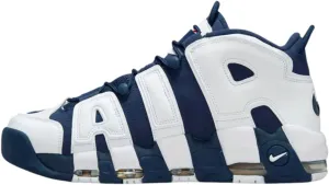Nike Air More Uptempo Men's Shoes, White/Midnight Navy/Metallic Gold/University Red, Size 11