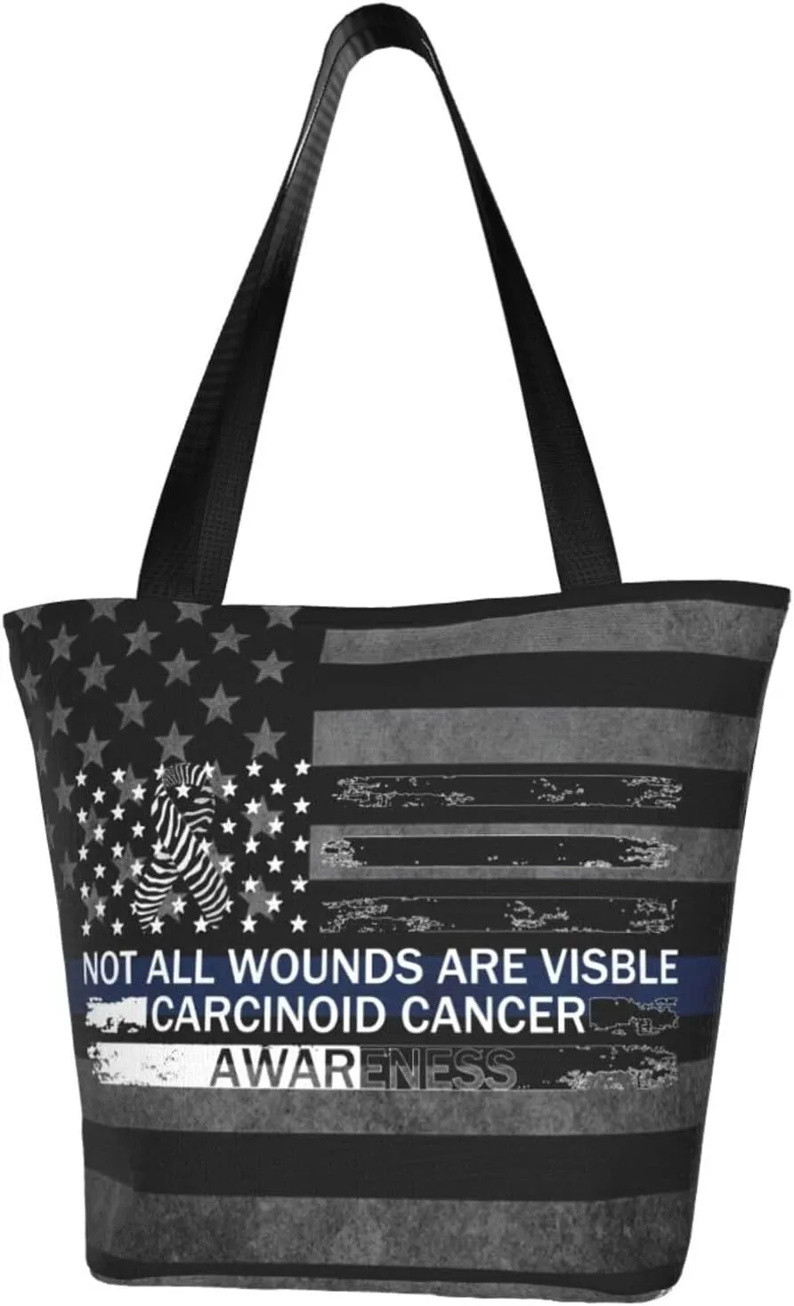 Not All Wounds Are Visible Carcinoid Cancer Awareness Fashion Shoulder Bag Large Capacity For Man Or Woman