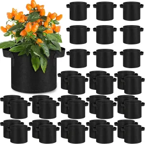 Nuanchu 36 Packs 2 Gallon Grow Bags Bulk Aeration Fabric Pot with Handles Thickened Nonwoven Garden Bags to Healthy Root Growth Vegetables Heavy Duty Grow Pots Planting Bag Planter for Flower Fruits