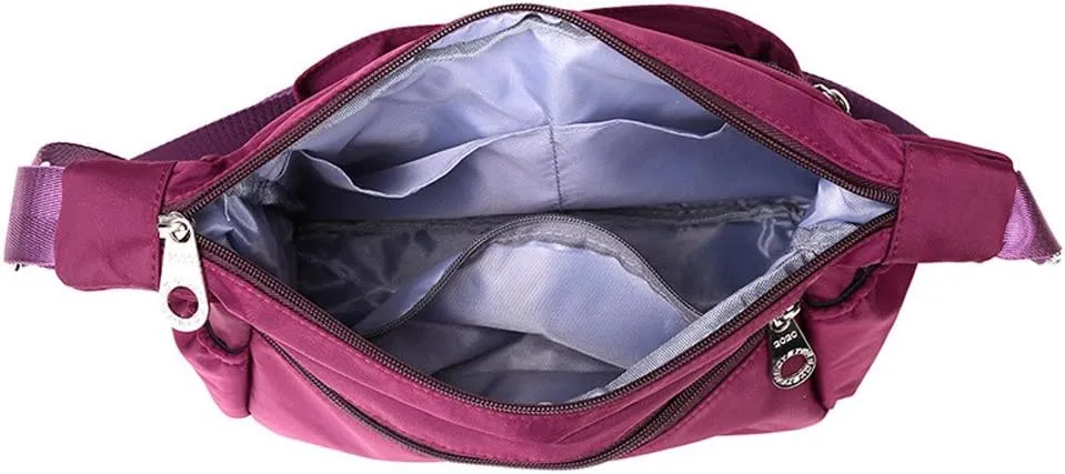 Nylon Crossbody Bags for Women with Pockets Waterproof Lightweight Shoulder Bag