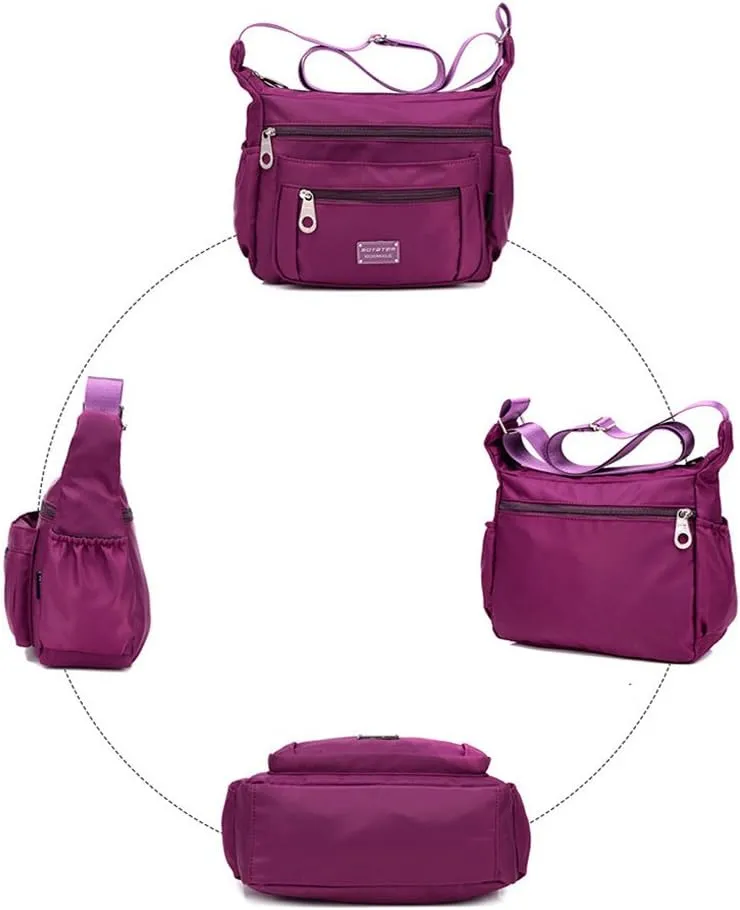 Nylon Crossbody Bags for Women with Pockets Waterproof Lightweight Shoulder Bag