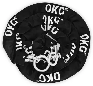 OKG Extra Long Security Chain - 10-Foot x 3/8" Thick Heavy Duty, Eco-Zinc Plated - Uncuttable for Outdoor & Indoor Use - Bike & Motorcycle Lock Chain - For Two  2-Wheeled Vehicles
