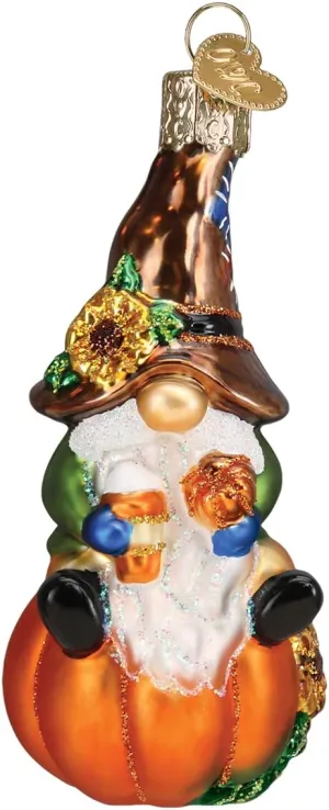 Old World Christmas Fall Harvest Gnome Glass Blown Ornament for Christmas Tree
