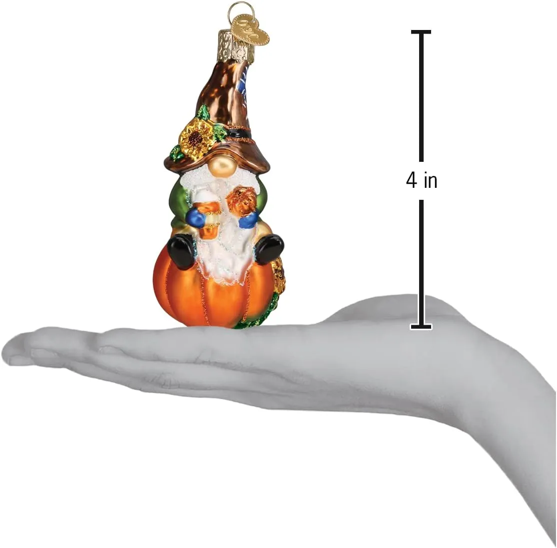 Old World Christmas Fall Harvest Gnome Glass Blown Ornament for Christmas Tree