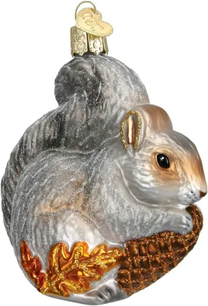 Old World Christmas Ornaments: Wildlife Animals Glass Blown Ornaments for Christmas Tree, Hungry Squirrel