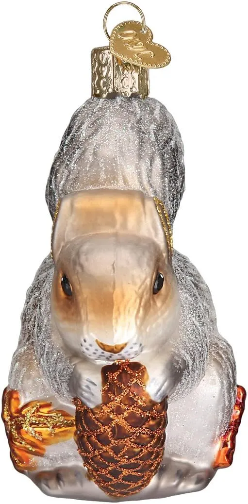 Old World Christmas Ornaments: Wildlife Animals Glass Blown Ornaments for Christmas Tree, Hungry Squirrel