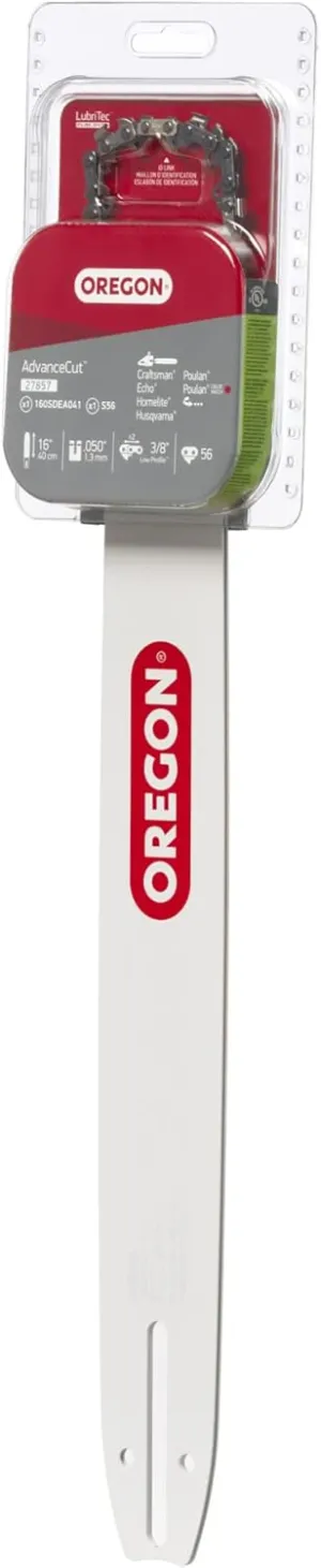 Oregon 16-Inch Replacement Chainsaw Bar and AdvanceCut Chainsaw Chain Combo, 56 Drive Links, 3/8" Pitch, .050" Gauge, Low Vibration (27857)