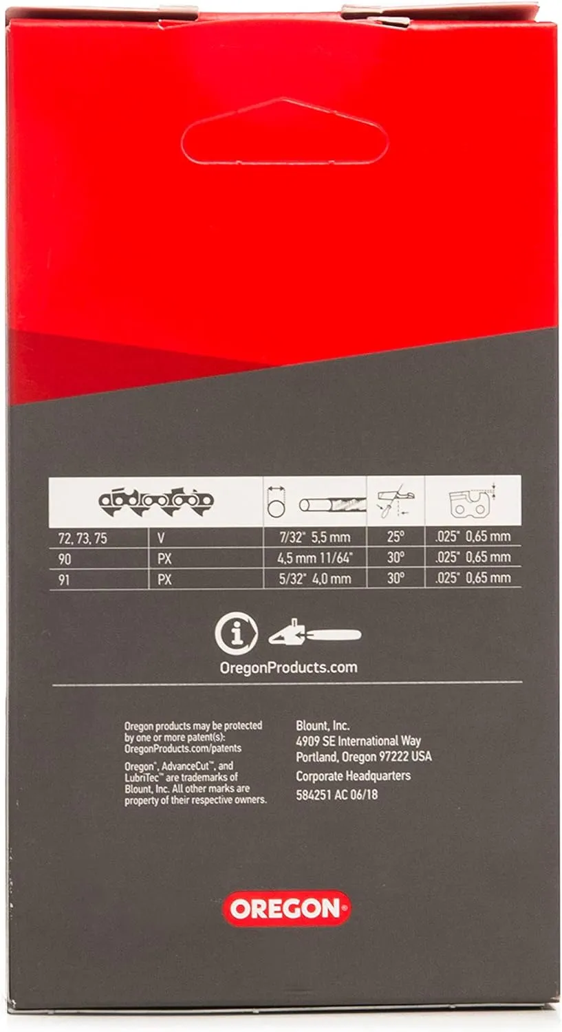 Oregon AdvanceCut 91PX Chainsaw Chain Fits 45 cm Bosch, Dolmar, Gardol, Greenworks, Matrix, Scheppach Chainsaws, 62 Drive Links