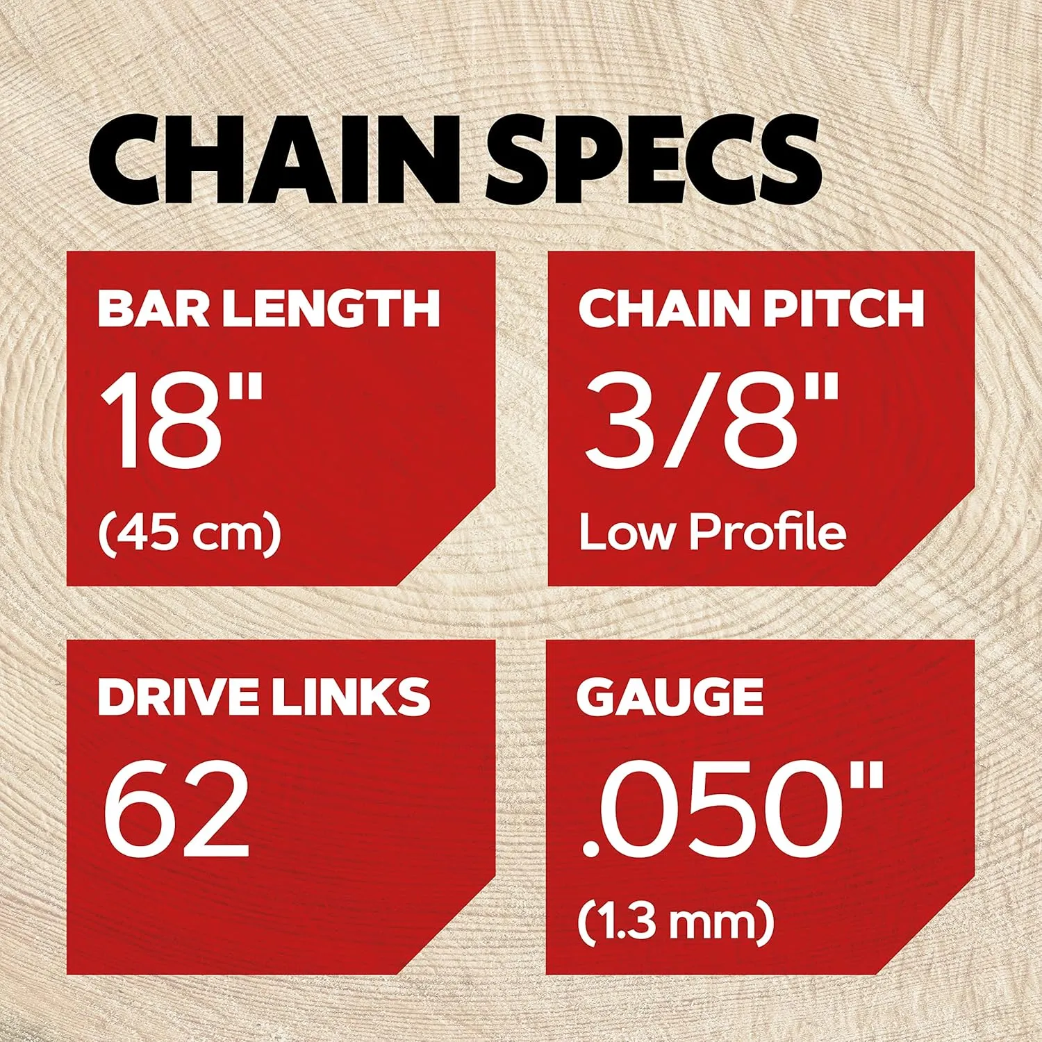 Oregon AdvanceCut 91PX Chainsaw Chain Fits 45 cm Bosch, Dolmar, Gardol, Greenworks, Matrix, Scheppach Chainsaws, 62 Drive Links