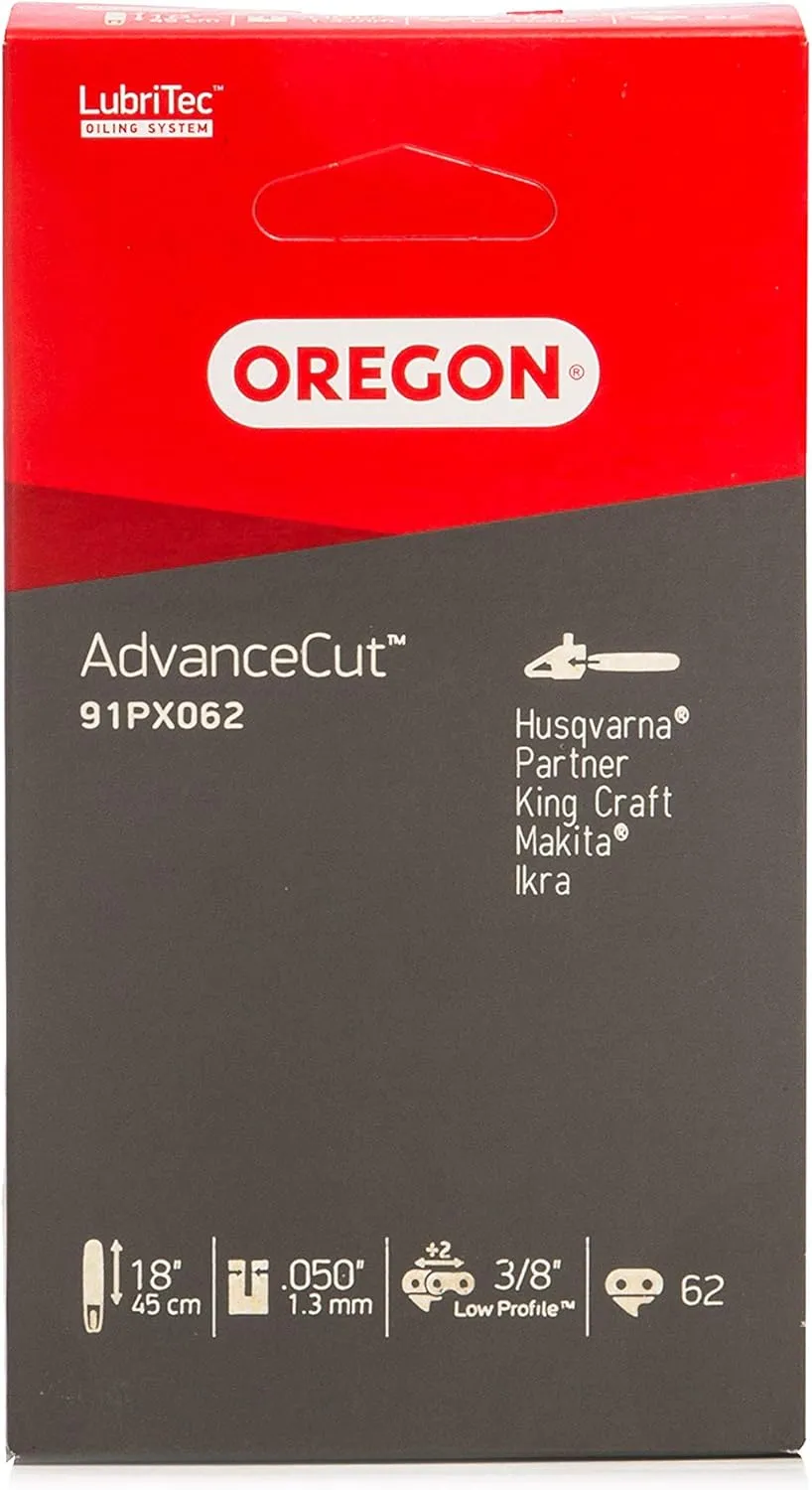 Oregon AdvanceCut 91PX Chainsaw Chain Fits 45 cm Bosch, Dolmar, Gardol, Greenworks, Matrix, Scheppach Chainsaws, 62 Drive Links