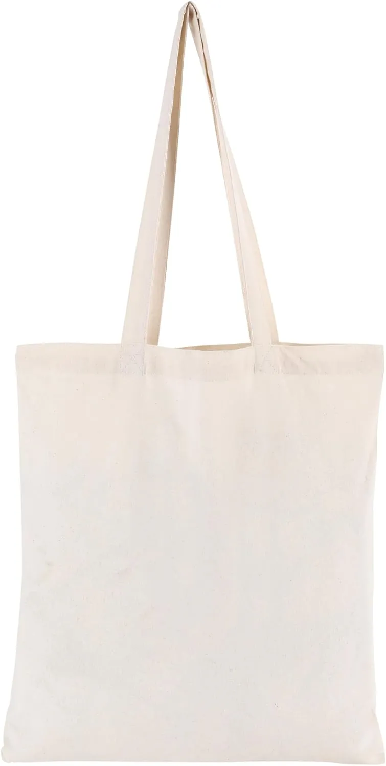 Organix 6|12|24|48|100|200|250 Pack Economical Cotton Reusable Tote Bag, Lightweight Grocery Shopping Bags, DIY, Advertising
