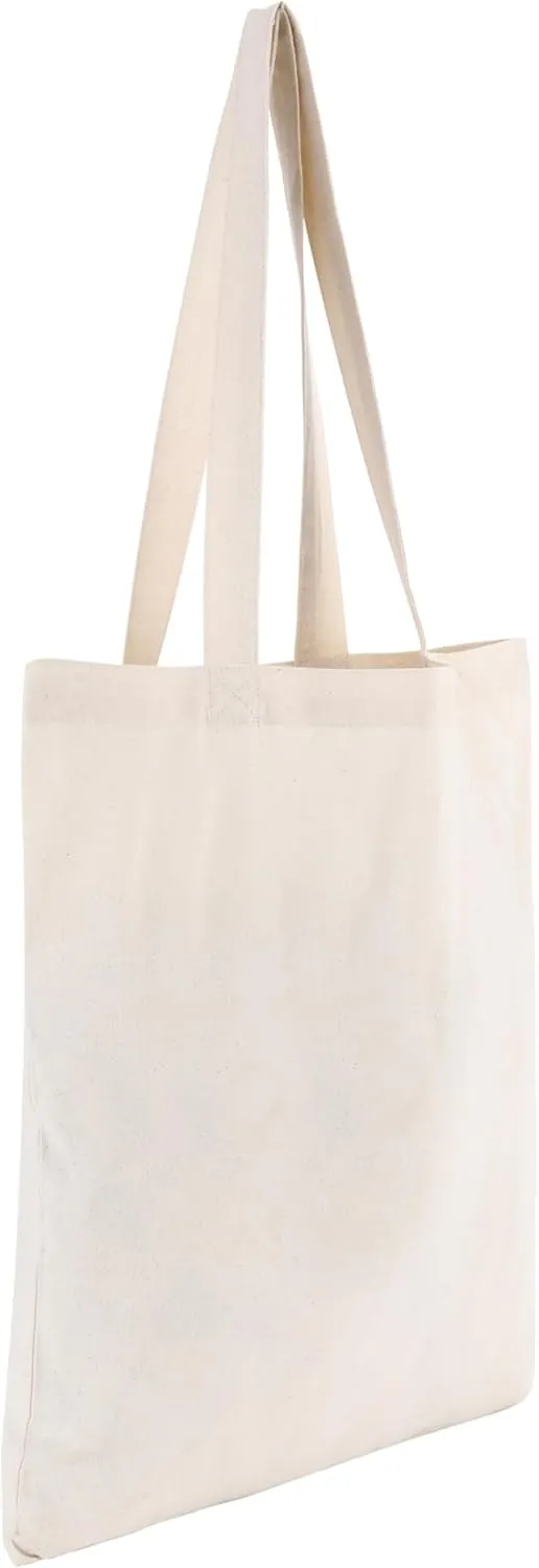 Organix 6|12|24|48|100|200|250 Pack Economical Cotton Reusable Tote Bag, Lightweight Grocery Shopping Bags, DIY, Advertising