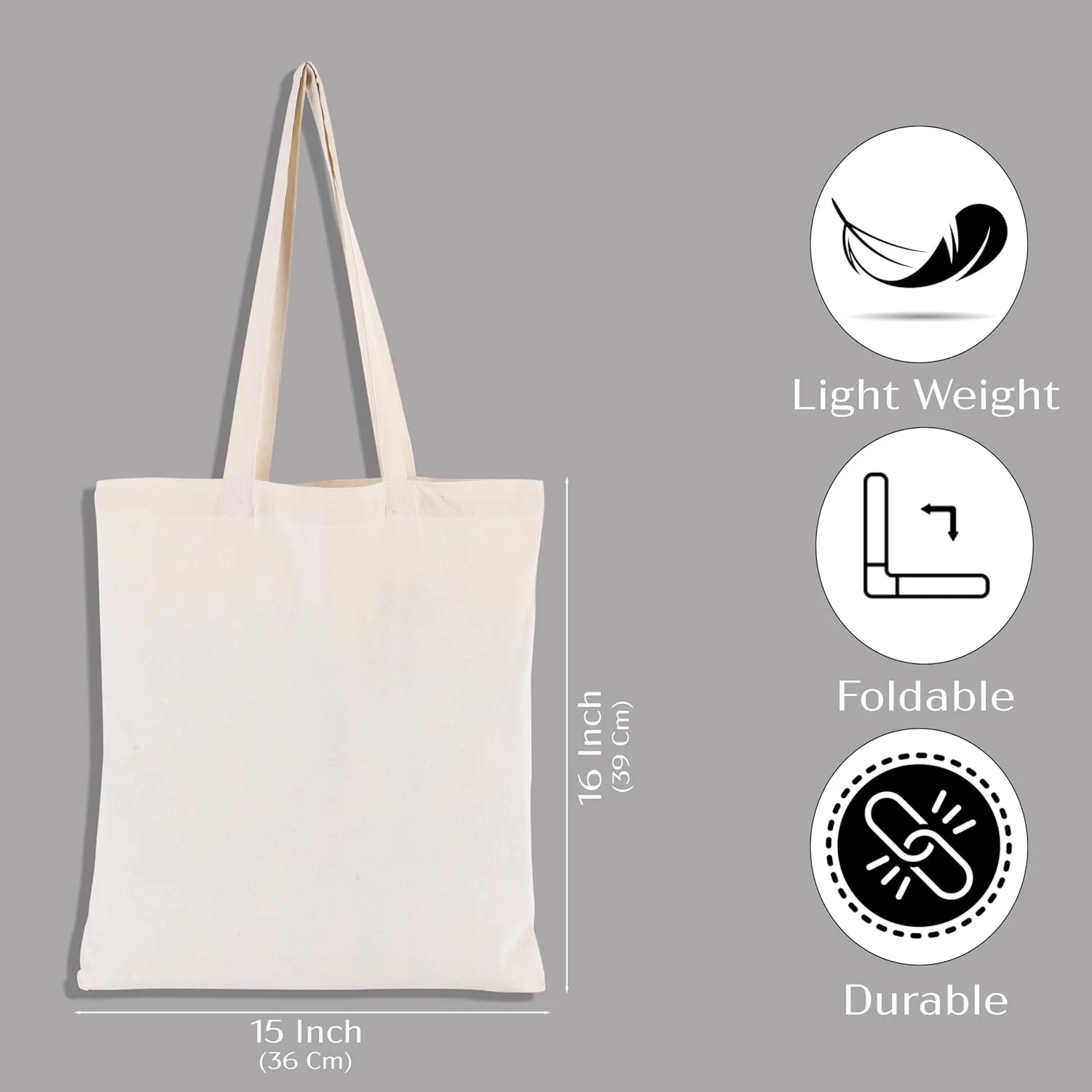 Organix 6|12|24|48|100|200|250 Pack Economical Cotton Reusable Tote Bag, Lightweight Grocery Shopping Bags, DIY, Advertising