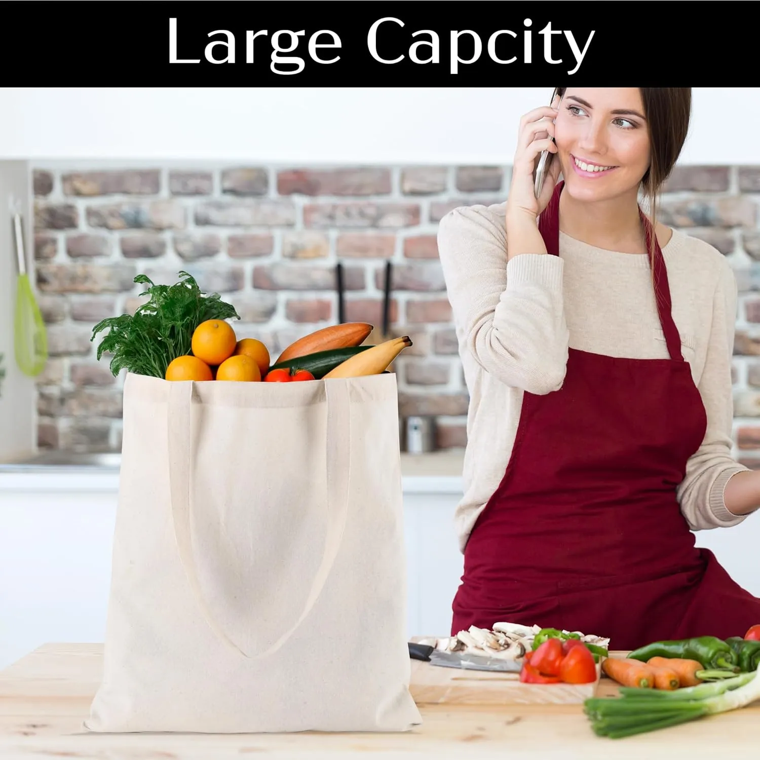Organix 6|12|24|48|100|200|250 Pack Economical Cotton Reusable Tote Bag, Lightweight Grocery Shopping Bags, DIY, Advertising