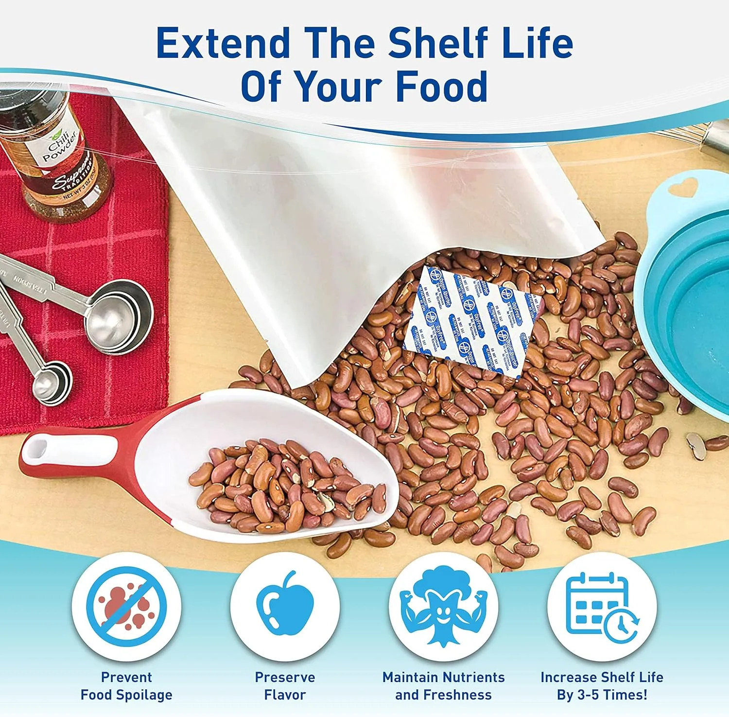 Oxygen Absorbers 2000cc for Mylar Bags or Vacuum Sealer Bag Food Storage - Qty 10