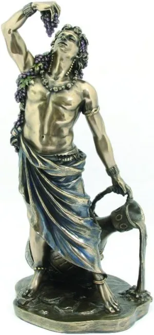 Pacific Giftware Dionysus (Bucchus) Greek Roman God of Wine Statue Real Bronze Powder Cast Statue, 11-inch