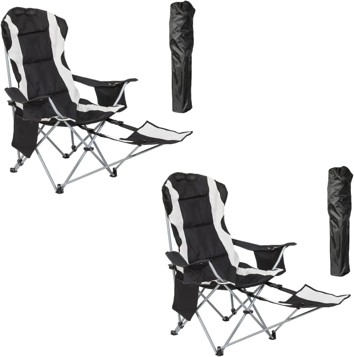 Padded Camping Chair   2 Pack Camping Chair w Foot Rest