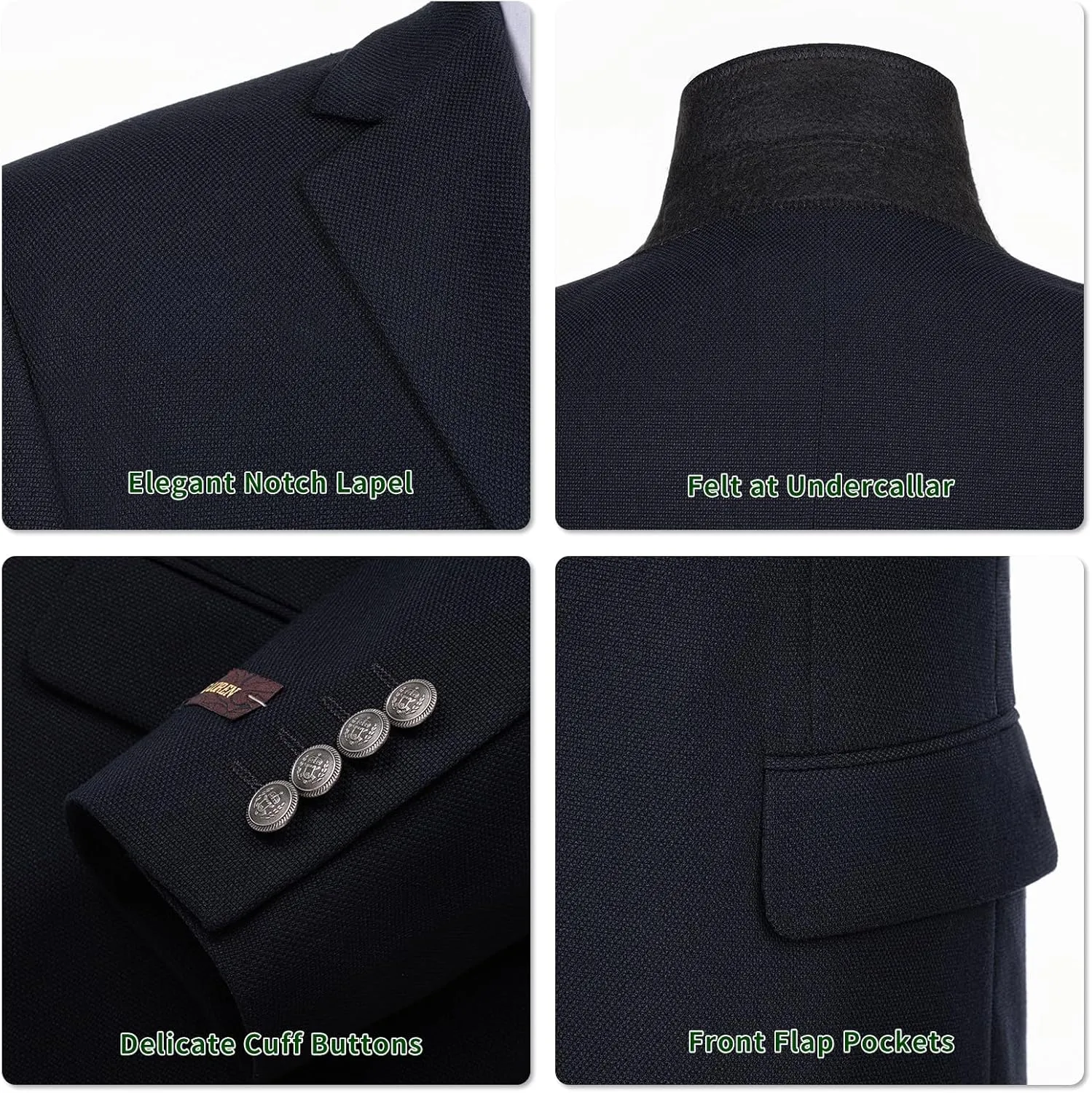 P&L Men's Casual Lightweight Regular Fit Solid Sport Coat Suit Blazer