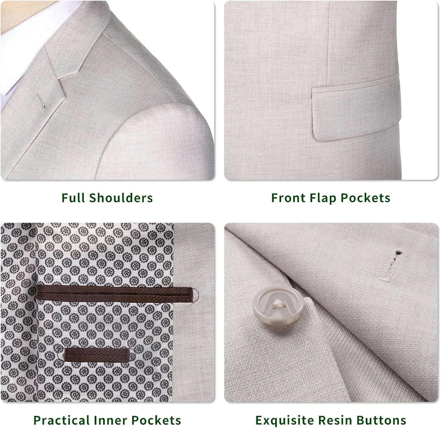 P&L Men's Casual Lightweight Regular Fit Solid Sport Coat Suit Blazer