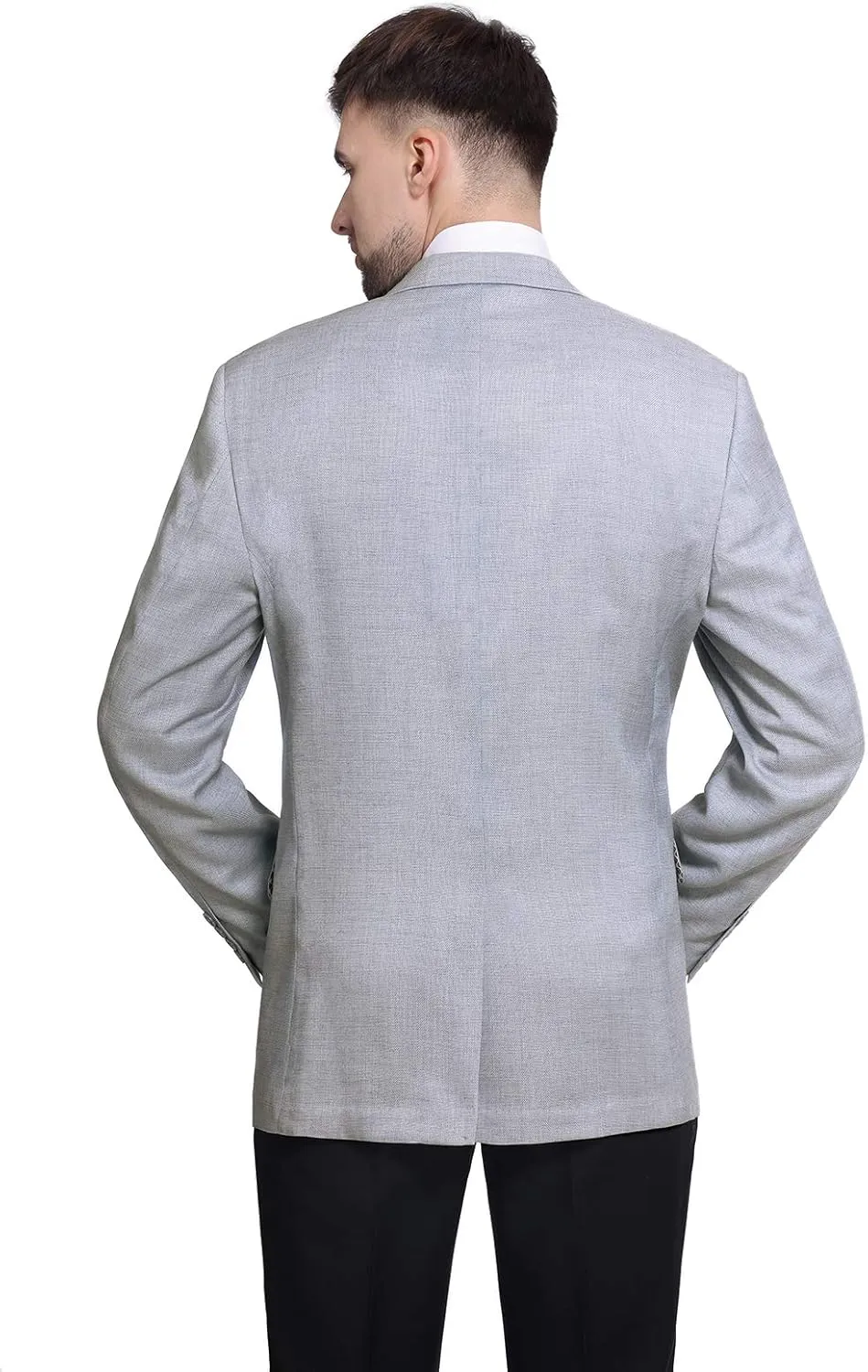P&L Men's Casual Lightweight Regular Fit Solid Sport Coat Suit Blazer